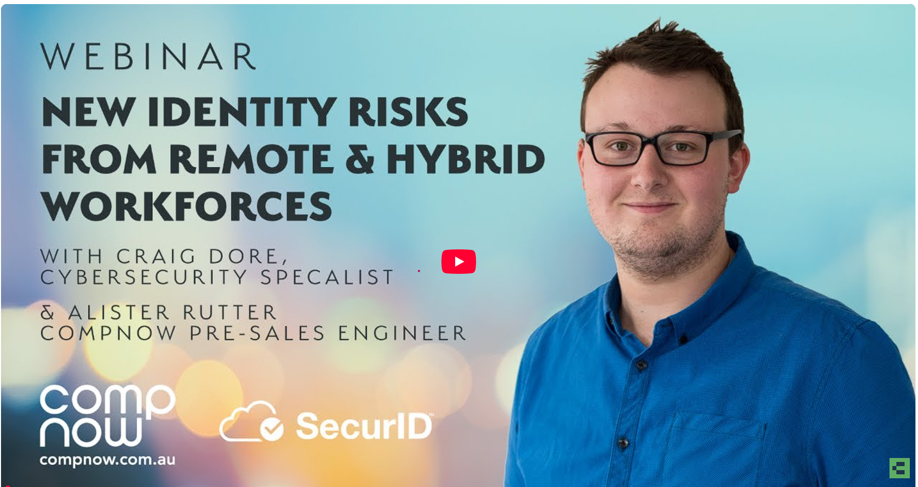 Alister presenting the CompNow webinar on identity risks in the workplace