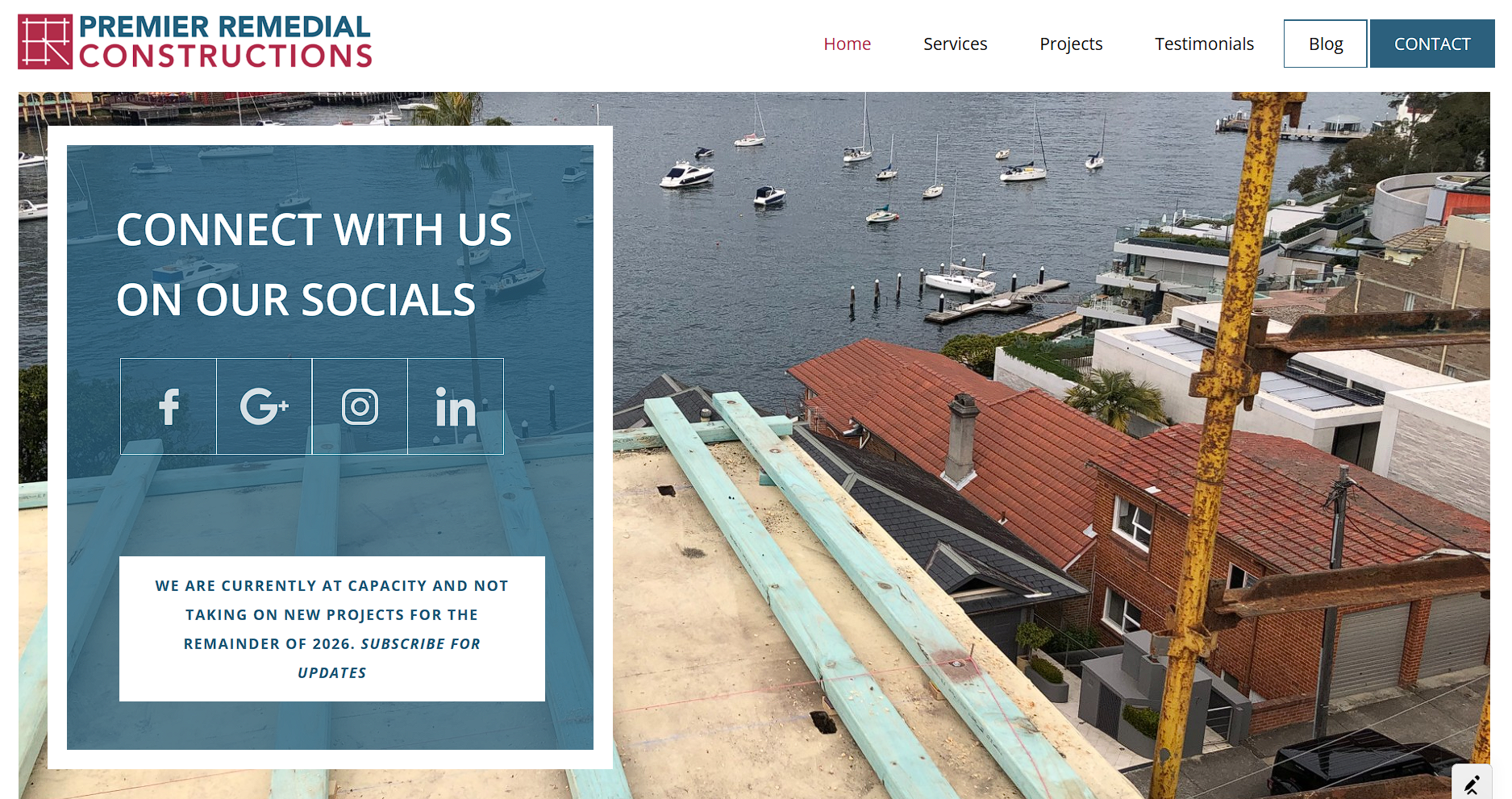 The PRC Sydney website Alister designed and built